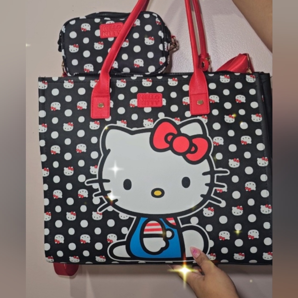 Hello Kitty Polka Dot Tote with Red Accents